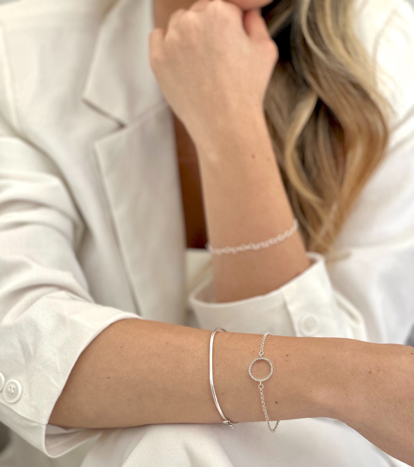 Pulseira Círculo Cravejado Prata 925