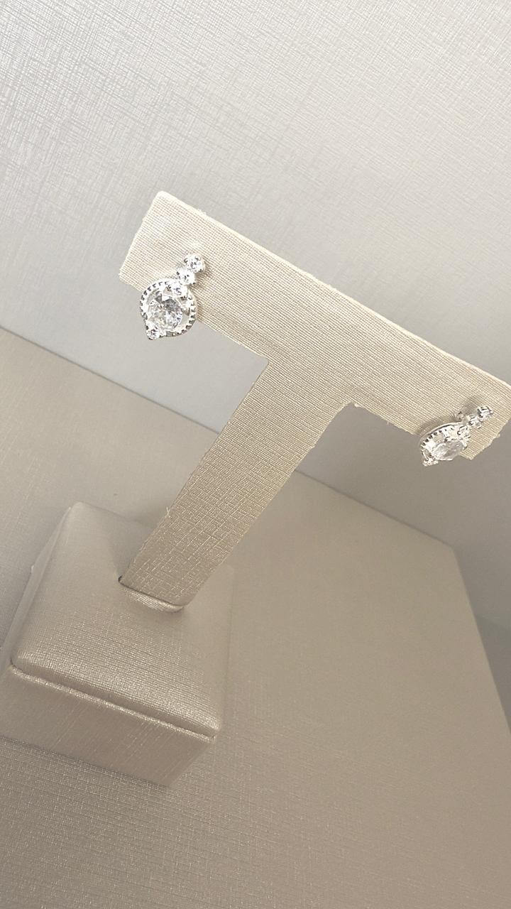 Brinco Zircônia Redonda Prata 925