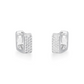 Brinco de Argola Quadrado 3 Fileiras Cravejado Prata 925