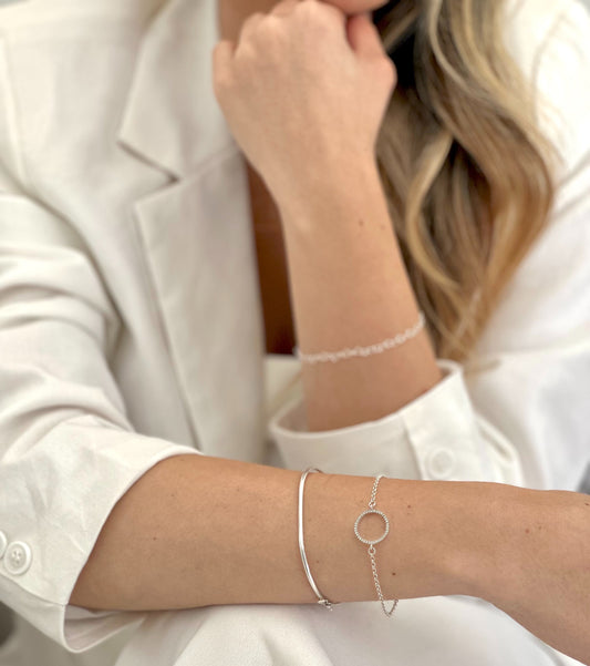 Pulseira Círculo Cravejado Prata 925