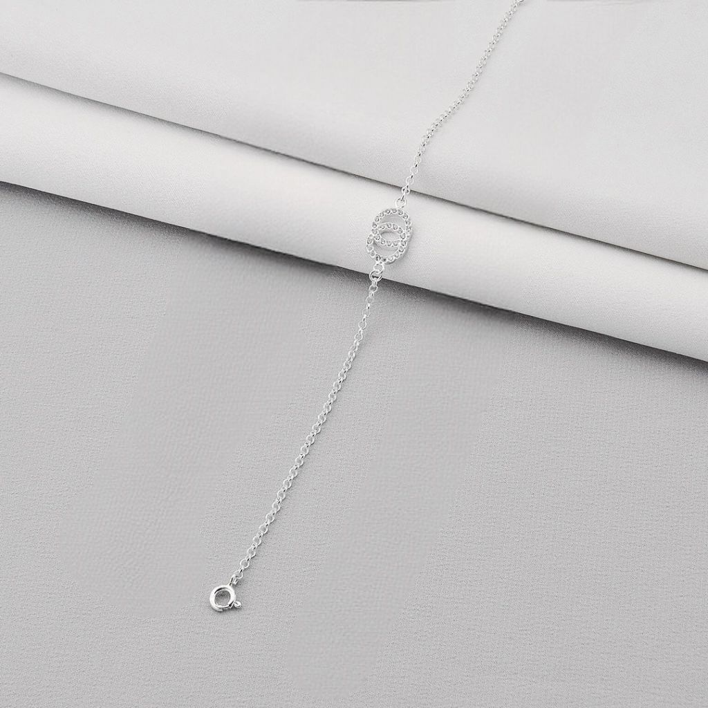 Pulseira Dois Círculos Cravejados Prata 925