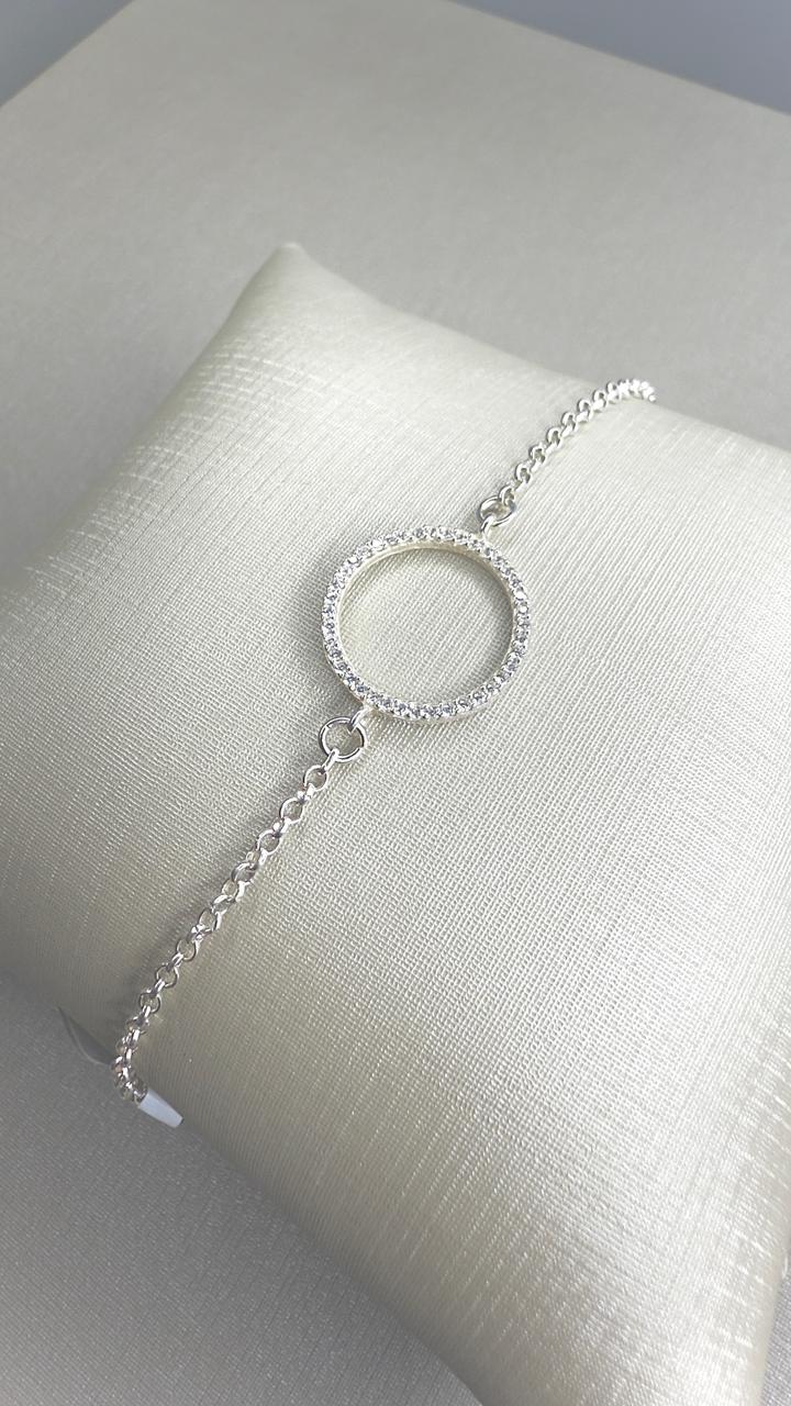 Pulseira Círculo Cravejado Prata 925